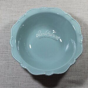 Blessings Unlimited 13” Large Blue "Thankfulness" Bowl